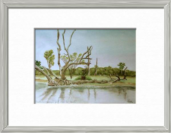 Elsewhere into the Bush, Northern Territory - Australia, Australia - World landscapes - , original framed watercolour, world travel diary, world watercolour