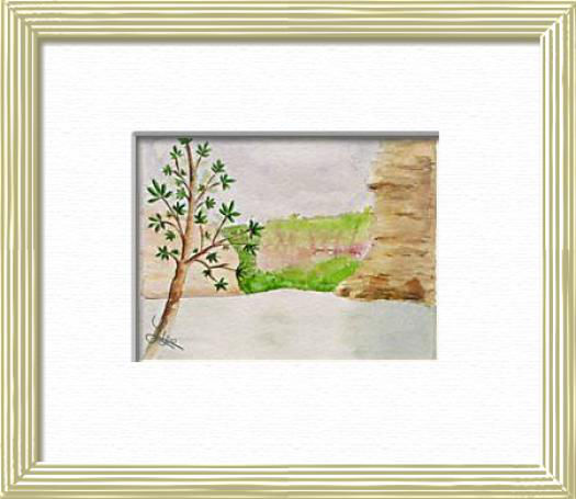 Vue sur les gorges de Katherine , Australie - Territoires du Nord , , aquarelle originale encadree, aquarelle avec cadre, carnet de voyage, aquarelle du monde