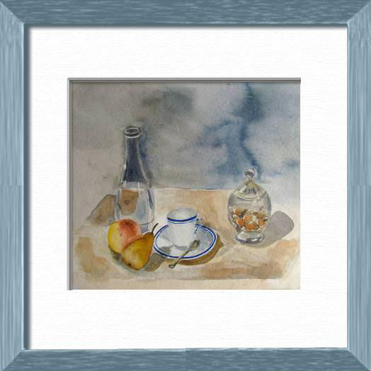 Tea time, Sweet time - , original framed watercolour, world travel diary, world watercolour