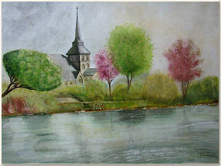 Original watercolour, Mayenne, paint, watercolour, world diary, watercolour , 