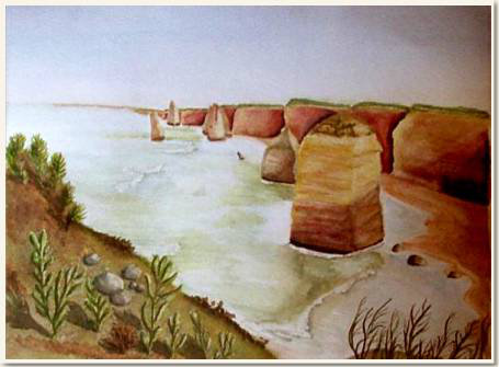 Original watercolour, The Twelve Apostles, Great Ocean Road - South Australia, paint, watercolour, world diary, watercolour , 