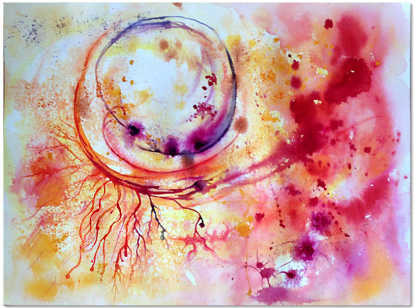Aquarelle originale, in the eye of the storm, paint, watercolour, world diary, watercolour , 