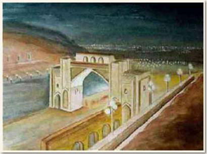 Original watercolour, Shiraz by night, Iran, paint, watercolour, world diary, watercolour , 
