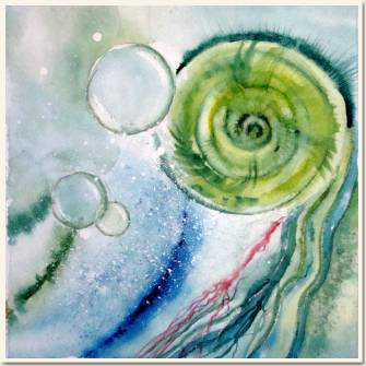 Aquarelle originale, Inside wave, paint, watercolour, world diary, watercolour , 