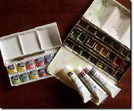 watercolour paints and pigments