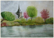 Sur les bord de la Mayenne, Un Week-end sur l'eau, peinture, aquarelle, carnet de voyage, monde, Clairanne Filaudeau 