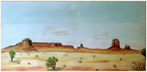 Ambiance Western à Monument Valley , Utah - USA, peinture, aquarelle, carnet de voyage, monde, Clairanne Filaudeau 