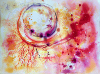 Aquarelle originale : Abstract watercolors-in the eye of the storm