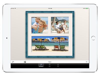 Plusieurs photos possibles par cadre, logiciel de cadres photos pour iPad et iPhone