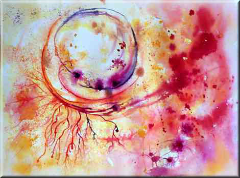 in the eye of the storm, Abstract - , original framed watercolour, world travel diary, world watercolour
