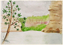 Vue sur les gorges de Katherine , Australie - Territoires du Nord , peinture, aquarelle, carnet de voyage, monde, Clairanne Filaudeau 