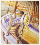Pulley and ropes, Port Olona - Les Sables d'Olonne, painting, aquarelle, watercolour, travel diary, world, Clairanne Filaudeau 