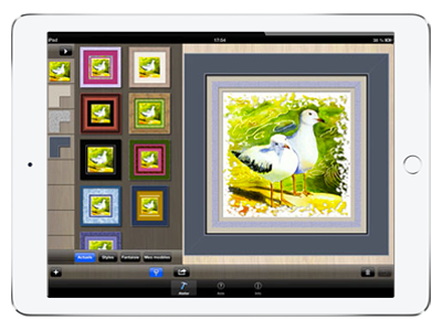 Modèles express et automatiques, logiciel de cadres photos pour iPad et iPhone
